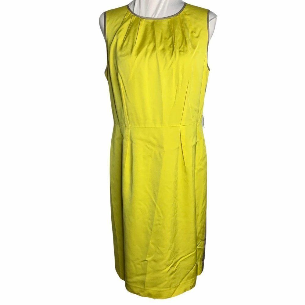 Vintage Ann Taylor Sleeveless Sheath Dress Yellow